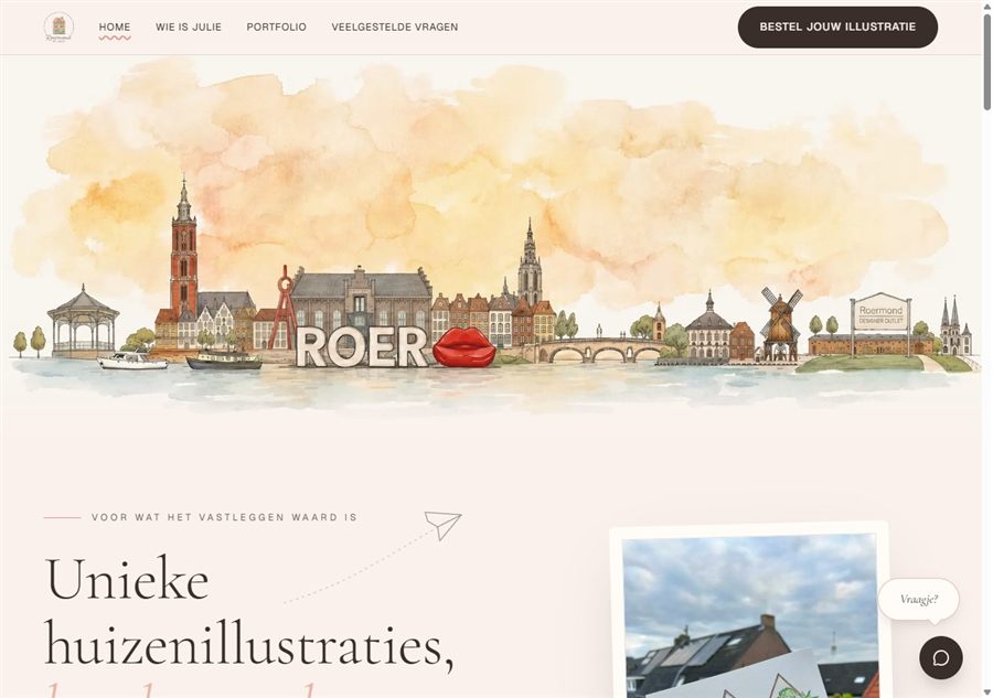 Roermondbyjulie: webshop voor handgetekende huisportretten